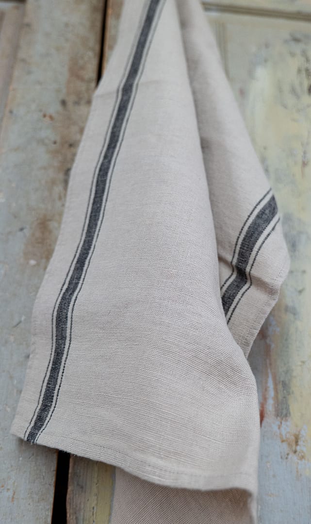 närbild på linnehandduk